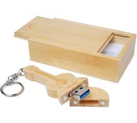 Maple Wood Guitar Shape USB Flash Drive 3.0/32GB Bamboo Wood.
