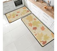MapleLeaf Serenade Lot de 2 tapis de cuisine rembourrés anti-fatigue avec dos antidérapant en mousse à mémoire de forme pour évier, buanderie, bureau, 119,4 x 43,2 cm + 73,7 x 43,2 cm