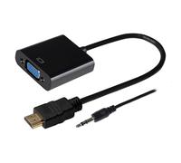 Maplin Adaptateur HDMI vers VGA Femelle avec Prise Audio 3,5 mm, Prise en Charge 1080p, Compatible avec PC, Ordinateurs Portables, Ultrabooks, Chromebooks, Raspberry Pi, Roku, PS3, Xbox, etc