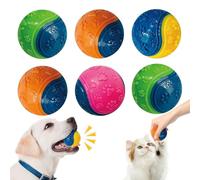 Mapneng Lot de 6 balles couineurs en caoutchouc durable pour chien, jouets à mâcher indestructibles pour chien, idéal pour le jeu interactif et l'hygiène dentaire