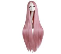 MapofBeauty 100cm/39 pouces Costume long droit anime perruque (Rouge Rose)