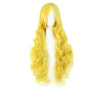 MapofBeauty 80cm/ 31 Pouce Longue Bouclé Femmes Bouclé Perruques (D'or)