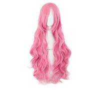 MapofBeauty 80cm/ 31 Pouce Longue Bouclé Femmes Bouclé Perruques (Léger Rose)