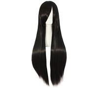 MapofBeauty 80cm/ 31 Pouce Longue Droit Femmes Droit Perruques (Noir)