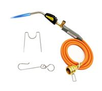 MAPP Torche au propane, tête de torche à gaz MAPP avec tuyau de 1,5 m, déclencheur automatique et contrôle de la flamme réglable, torche de soudage et de brasage, pointe en laiton, interface CGA600