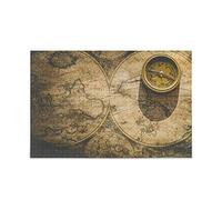 Mappemonde Art Vintage Puzzles 1000 Pièces pour Adultes Enfants, Bois de Haute Qualité Jouets Jeu de Cadeau Famille Adulte Enfants