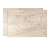 Rayher Kit de bricolage Carte du Monde plaques en bois FSC 100% marron, 62810000