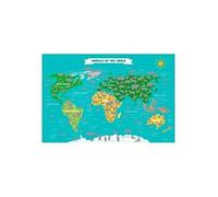 Mappemonde Planisphère des animaux carte du monde à gratter