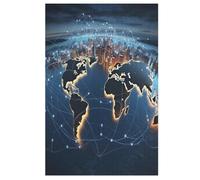 Mappemonde Puzzles Adulte 1000 Pieces Cadeau Famille Puzzle Classique 3D EnfFourmisJouet en Bois Cadeau Unique 78×53cm