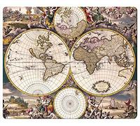 Mappemonde Vieux Classique Carte du Monde Rectangle Tapis de Souris Tapis de Souris 240 x 200 x 3 mm d'épaisseur par Icustom & Shop (818106)