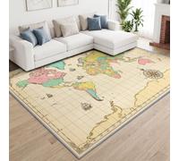 Mappemonde Vintage Dessin Main Tapis Salon 180x270cm, Lavable Moquette | Tapis de Salon Antidérapant à Poil Ras, Expédition Nautique Vintage Doux Tapis Chambre Adulte pour Salle à Manger Couloir