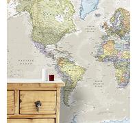 Maps International Carte Géante du Monde pour Mur - Classique - 232 (Largeur) x 158 (Hauteur) cm