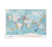 Maps International Scratch The World® Carte de surf 175 sites de surf dans le monde entier 41,9 x 59,4 cm
