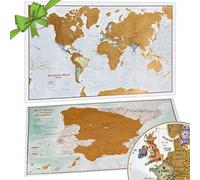 Maps International Scratch the World® Carte du monde à gratter avec carte de l'Espagne et du Portugal en cadeau. Plus de 50 années d'expérience dans la fabrication de cartes. Maps International.