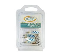 Mapso - Blister 4 cuillères à café Orion nº2 argent bleu hameçon simple sans mort 4,5 GMS