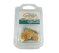 MAPSO - Blister de 4 cuillères de pêche Orion nº2 argent rouge avec hameçon simple sans mort, 4,5 GMS.