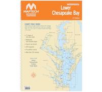 MAPTECH® Carnet de cartes étanche, Lower Chesapeake Bay, 2e édition, 72 pages de graphique en couleur, reliure à spirale, 30,5 x 45,7 cm
