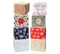 MAQA 1 pc Porte-panettone de Noël 24x24x25 cm, Boîte à panettone fantaisie de Noël, Boîte à panettone et gâteau avec poignées en coton Argento