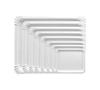MAQA 10 kg Plateau rectangulaire pour confiseries, pâtisseries, pizzas, Plateaux en papier blanc de différentes tailles, plateaux jetables pour les fêtes 20x28.5 cm