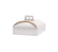 MAQA 25 pièces Boîte à gâteaux rectangulaire en carton blanc avec anse, Support à gâteaux, pâtisseries biscuits à emporter différentes tailles 27x27 cm/1