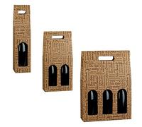 MAQA 3 pcs Boîte porte-bouteilles H 38,5 cm, Boîte porte-bouteilles en carton pour 1-2-3 bouteilles Joyeux Noël, sacs porte-bouteilles 1 Bottiglia