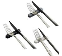 MAQA 6 pcs Repose-couverts de table 8 cm en Mélamine, Noir, Gris ou Blanc, FLATWARE pour Intérieur