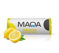 Maqa Sacs poubelle parfumés 110L - Résistants à 3 couches, 70 x 110 cm, fond renforcé, rouleau compact, anti-odeur, semi-transparent pour collection différenciée (Limone)
