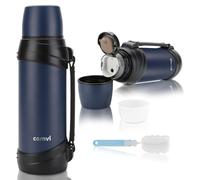 Maqash Flasque pour boisson chaude - 2,5 litres - 24 heures chaude et froide - pour café, thé, gym et voiture - 3 couches (2 couches d'acier et 1 couche de cuivre) isotherme sous vide - Acier