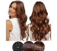 MAQBE Longues Perruques Brun pour Femmes, Perruque Naturelle Longue Ondulée, Perruque de Cheveux Bouclés pour Femmes, Aspect très Naturel pour Une Utilisation Quotidienne (70cm)(Light Brown)