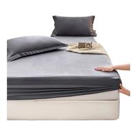 MAQDDO 1 Housse de Matelas Couleur Unie, Protection antidérapante, sans taie d'oreiller pour Accueil(Deep Grey,198x203cm)
