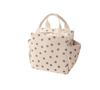 MAQDDO 1pcs Lunch Box Bag, Thickened Aluminum Foil Insulation, Printed Corduroy Material Waterproof and Oil Proof Meal Pour Travail(Color 1)