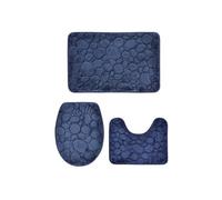 MAQDDO 3pcs/Set Solid Color Simple Bathroom Water-Absorbing and Non-Slip Floor Mat Stone Pattern, Comfortable and Soft, Three-Piece Set pour Salle(Color 4)