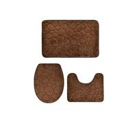 MAQDDO 3pcs/Set Solid Color Simple Bathroom Water-Absorbing and Non-Slip Floor Mat Stone Pattern, Comfortable and Soft, Three-Piece Set pour Salle(Color 3)