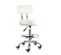 MAQDDO Backrest Lift Swivel Chair Pulley Kitchen Cook Barber Saddle Stool Cosmetic Aesthetic Master pour Accueil(White,L)