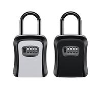 MAQDDO Boîte à Code à 4 Chiffres, Installation Gratuite, boîte à clés extérieure avec Mot de Passe, Crochet de Verrouillage étendu, Rangement de clés Suspendu en Fil d'acier pour CléS(Black and Gray)