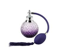 MAQDDO Bouteille de parfum en cristal Vintage 100ml, atomiseur à Long jet, bouteilles verre rechargeables avec pompon, cadeau for femme et dame per Rangement(Purple)
