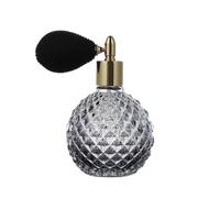 MAQDDO Bouteille de parfum vide en verre 100ml, atomiseur cristal Vintage, distributeur cosmétiques for femmes, désodorisant voiture, accessoires voyage per Rangement(Grey)