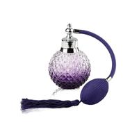 MAQDDO Bouteille de parfum Vintage en verre vide, atomiseur, violet, avec pompe, Airbag, pompons, bouteilles rechargeables, cadeau for dame, décoration, 100ml per Rangement