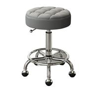 MAQDDO Chaise hydraulique roulante, Tabouret de Salon beauté, Coiffure, à roulettes, for Tatouage, Meubles commerciaux pivotants pour Accueil(Silvery Grey)