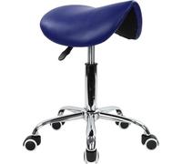MAQDDO Chaise Tabouret de Selle, Chaise roulante Ergonomique, Nail Art, tatoueur, Dentaire, Massage, hydraulique réglable pour Accueil(Blue)