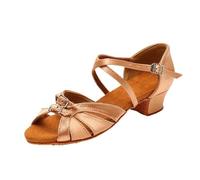 MAQDDO Chaussures de Danse for Filles et Femmes, Chaussures Latines for Salle Bal, Tango Moderne, for Spectacle, Sandales Salsa, Talon 3.5CM pour Femmes(Light Beige,30 (20cm))