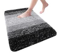 MAQDDO Grand Tapis de Salle Bain, Doux et Absorbant, 3D, antidérapant, for Salon, Douche, Pied, décor pièce pour Porte(Black,60x120cm(24x47 inch))
