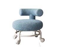MAQDDO Hallway Small Footrest Home Universal Wheeled Pulley Low Stool Mobile Vanity Chair Interior Office Living Room Furniture pour Accueil(Blue 37x30x45cm)
