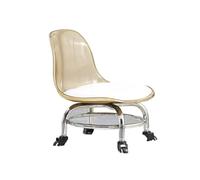 MAQDDO Household Backrest Low Stool with Wheels pour Accueil(Color 1)