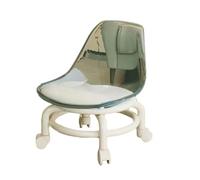 MAQDDO Low Rolling Stool with Backrest Swivel Wheels Faux Leather Cushion Roller Seat Rotating Mini Chair Seating pour Accueil(Color7)