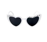 MAQDDO Lunettes de soleil en forme cœur, 1 pièce, lunettes d'équipe marié, décoration réception mariage, demoiselle d'honneur For Birthday Party(TYPE C)