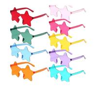 MAQDDO Lunettes de soleil étoiles colorées, 9 pièces, transparentes, accessoires Photo for hommes et femmes, fête d'anniversaire, Cosplay For Birthday Party(Mixed color)