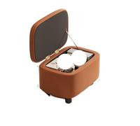 MAQDDO Organisateur Tabouret poufs ménage Confortable canapé en Cuir Salon Porte Porter Chaussure Peut Stockage pour Accueil(Orange)