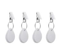 MAQDDO Poids de Nappe d'extérieur, 4 pièces, Poids, Pierres suspendues en Forme Larme avec Clips métalliques, Couverture Table marbre pour Table(Drop-White 4Pcs)