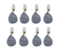 MAQDDO Poids de Nappe d'extérieur, 8 pièces, Poids, Pierres suspendues en Forme Larme avec Clips métalliques, Couverture Table marbre pour Table(Grey)